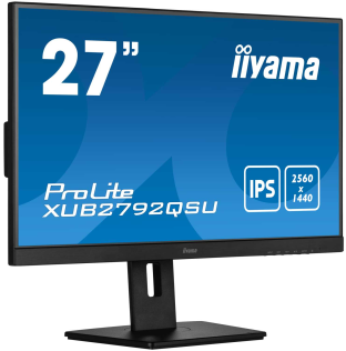 IIYAMA Монитор LCD 27’’ IPS panel, 2560 x 1440, 350 cd/m, 5ms, HDMI, DisplayPort, Speakers, USB-HUB 2x 3.0